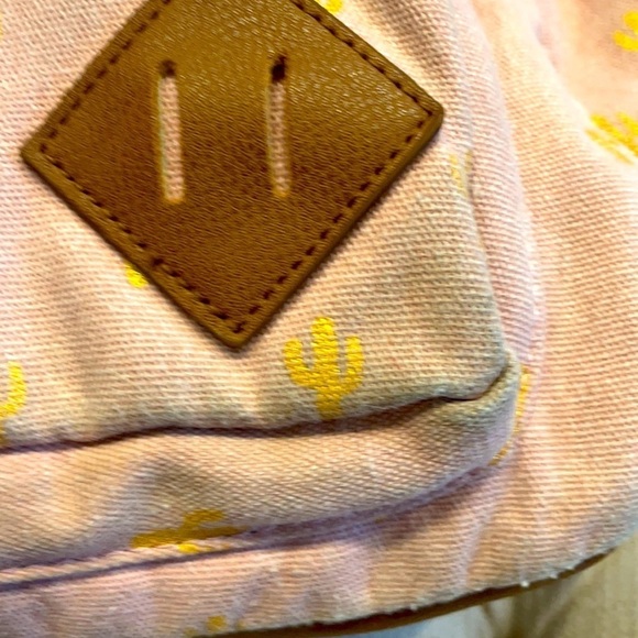Madden Girl Pink Backpack w/Gold Cactus Design - Picture 8 of 13